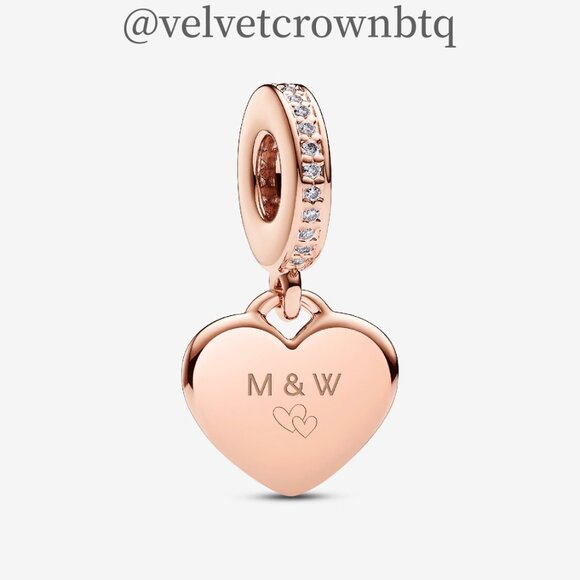 Pandora Engravable Heart Tag Dangle Charm - Picture 2 of 6